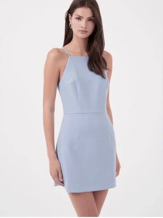 French Connection Dresses & Skirts - French Connection Whisper Square Neck Mini Dress Dreamy Lt Blue 8 Fairy Coquette